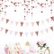 2-Pack Pink, White & Rose Gold Triangle Pennant Banner – Party & Wedding Decor